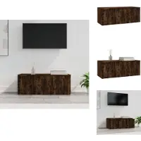 vidaXL Armoire TV chêne fumé 80x34x30 cm Bois composite - Meuble TV
