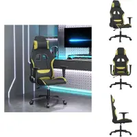 vidaXL Chaise de jeu avec fonction de massage noir et tissu vert clair - chaise de jeu