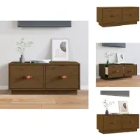 vidaXL Armoire TV brun miel 80x34x35 cm Pin massif - Meuble TV