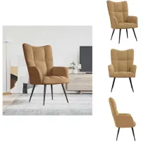 vidaXL Fauteuil inclinable en velours brun - fauteuil