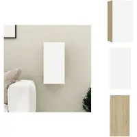 vidaXL Armoire TV Blanc Chêne Sonoma 30,5x30x60 cm Bois composite - Meuble TV