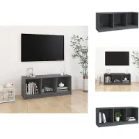 vidaXL Meuble TV Gris 104x33x41 cm Pin massif - Meubles TV