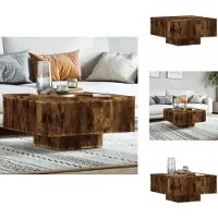 vidaXL Table basse chêne fumé 60x60x31,5 cm Bois composite - Tables basses
