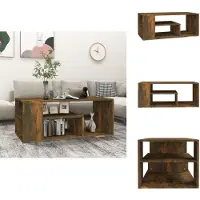 vidaXL Table basse chêne fumé 100x50x40 cm Bois composite - Tables basses