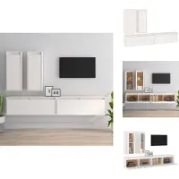 vidaXL Armoires TV 4 pcs. Blanc Pin massif - Meubles TV