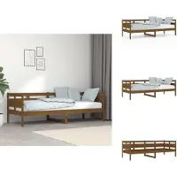 vidaXL Lit de jour Marron Miel Pin massif 80x200 cm - Lits et Sommiers