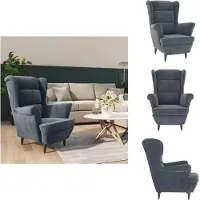 vidaXL Fauteuil gris foncé velours - fauteuil