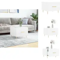 vidaXL Table basse blanche 50x50x40 cm Bois composite - Tables basses