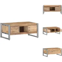 vidaXL Table basse 95x50x40 cm Bois de manguier brut - Tables basses