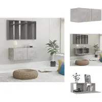 vidaXL Armoire TV gris béton 80x30x30 cm Bois composite - Meuble TV