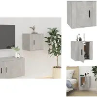 vidaXL Armoire TV murale gris béton 40x34,5x40 cm - Meuble TV