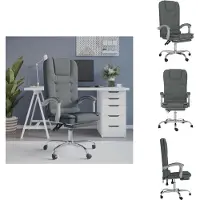 vidaXL Chaise de bureau avec fonction massage Gris foncé Tissu - Chaises de bureau