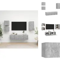 vidaXL Ensemble de 5 meubles TV en bois gris béton - Meubles TV
