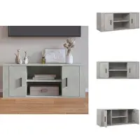 vidaXL Armoire TV gris béton 100x35x40 cm Bois composite - Meuble TV