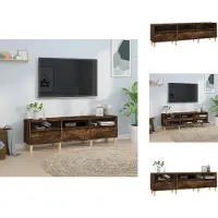 vidaXL Armoire TV chêne fumé 150x30x44,5 cm Bois composite - Meuble TV
