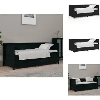vidaXL Lit de jour noir 75x190 cm Pin massif - Lits et sommiers