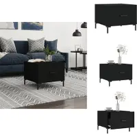 vidaXL Table basse noire 50x50x40 cm Bois composite - Tables basses