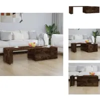 vidaXL Table basse chêne fumé 150x50x35 cm Bois composite - Tables basses