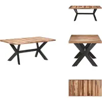 vidaXL Table de salle à manger 180x90x75 cm bois massif couleur miel - Tables de salle à manger