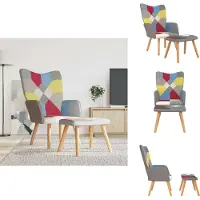 vidaXL Fauteuil de relaxation avec pouf Patchwork Tissu - fauteuil