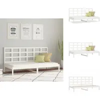 vidaXL Lit de jour blanc 90x200 cm Pin massif - Lits et sommiers
