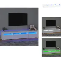 vidaXL Armoire TV avec lampes LED Blanc 210x35x40 cm - Meuble TV