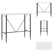 vidaXL Table de bar blanche 120 x 60 x 110 cm MDF - Tables de salle à manger