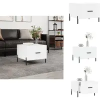 vidaXL Table basse blanc brillant 50x50x40 cm Bois composite - Tables basses