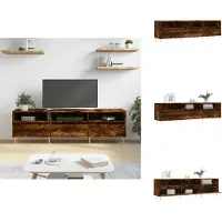 vidaXL Armoire TV chêne fumé 150x30x44,5 cm Bois composite - Meuble TV