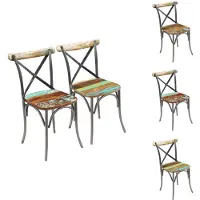 vidaXL Chaises de salle à manger 2 pcs. Vieux bois massif - Chaises de salle à manger