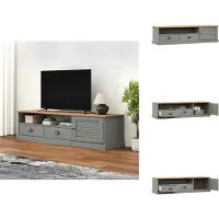 vidaXL Armoire TV VIGO Gris 156x40x40 cm Pin massif - Meuble TV