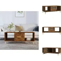 vidaXL Table basse chêne fumé 102x50x40 cm Bois composite - Tables basses