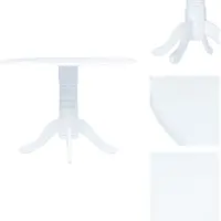 vidaXL Table de salle à manger Blanc 106 cm Caoutchouc Massif - Tables de salle à manger