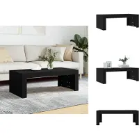 vidaXL Table basse noire 102x50x36 cm Bois composite - Tables basses