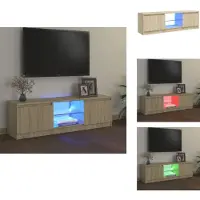vidaXL Armoire TV avec lampes LED Chêne Sonoma 120x30x35,5 cm - Meuble TV