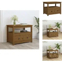 vidaXL Table basse brun miel 71x49x55 cm Pin massif - Tables basses