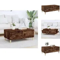 vidaXL Table basse chêne fumé 90x50x36,5 cm Bois composite - Tables basses