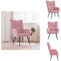 vidaXL Fauteuil Relax en velours rose - Fauteuil