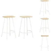 vidaXL Tabouret de bar 2 pcs. en bois massif de manguier - Tabouret de bar