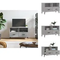 vidaXL Armoire TV Gris Sonoma 80x36x50 cm Bois composite - Meuble TV