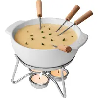 Boska Set à fondue au fromage Party - Résistant au micro-ondes - Céramique - Blanc - 750 ml