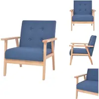 vidaXL Fauteuil Bleu Tissu - Fauteuil