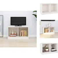 vidaXL Meuble TV Blanc 70x33x42 cm Pin massif - Meubles TV