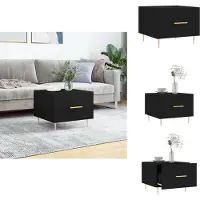 vidaXL Table basse noire 50x50x40 cm Bois composite - Tables basses