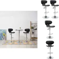 vidaXL Tabouret de bar 2 pcs. noir similicuir - Tabouret de bar