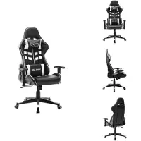 vidaXL Chaise de jeu noir et blanc similicuir - Fauteuil de jeu