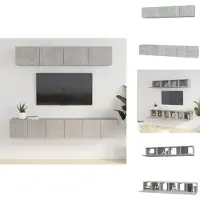vidaXL Ensemble de 5 meubles TV en bois gris béton - Meubles TV