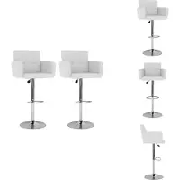 vidaXL Tabouret de bar 2 pcs. Blanc Similicuir - Tabouret de bar