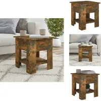 vidaXL Table basse chêne fumé 40x40x42 cm Bois composite - Tables basses