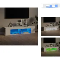 vidaXL Armoire TV avec lampes LED Blanc 135x39x30 cm - Meuble TV